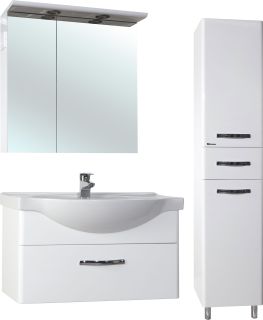 Зеркало-шкаф с подсветкой Bellezza Анкона 80см белый 00000006260